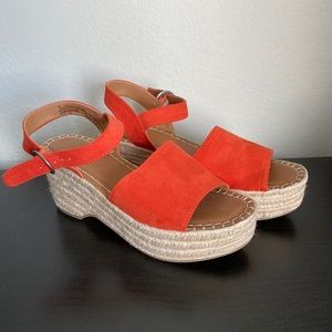 Orange Platform Espadrilles